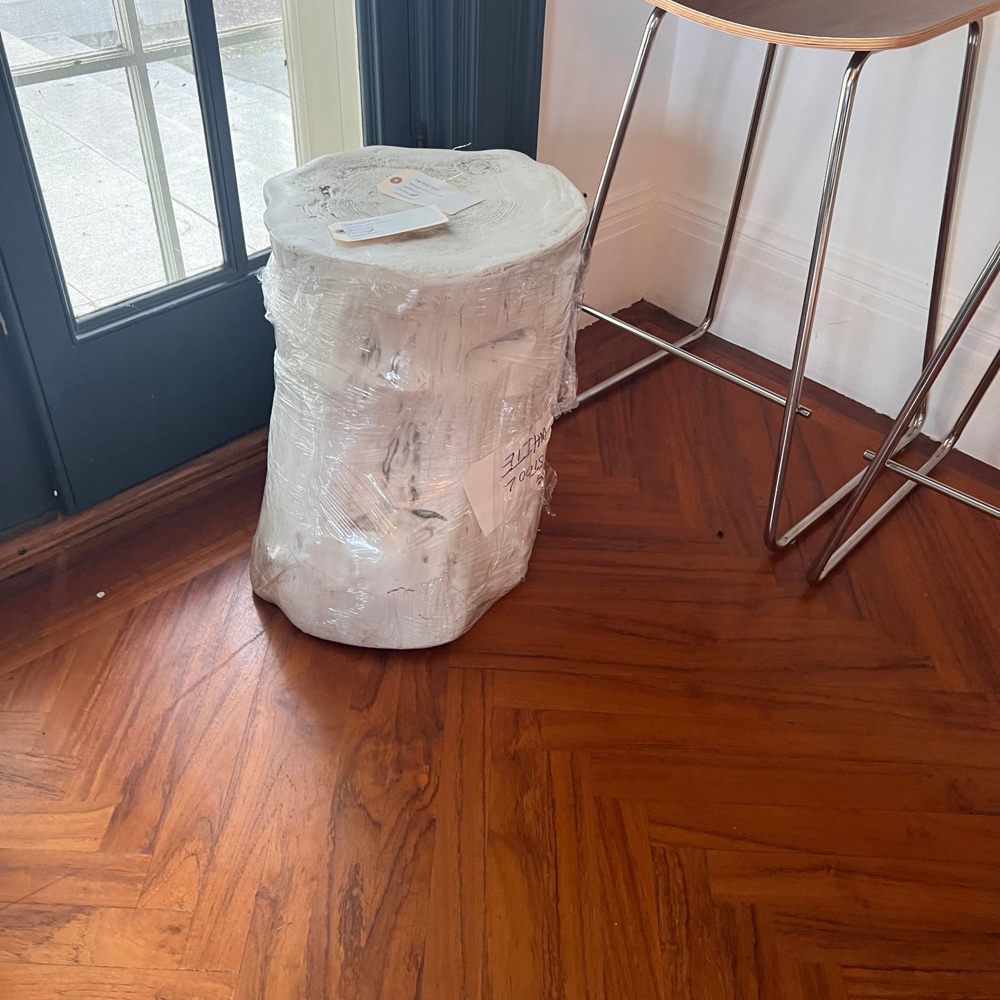 Log Stool White