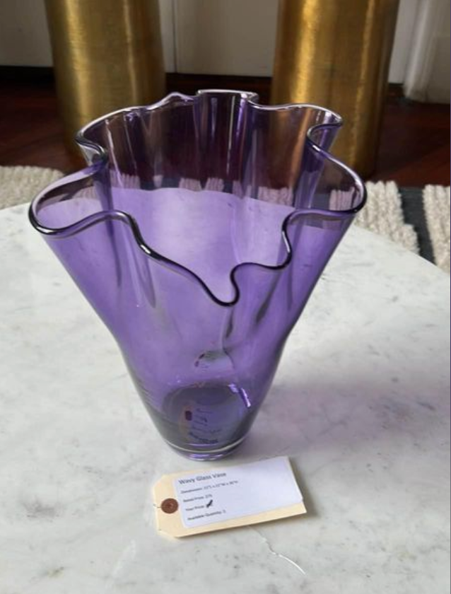 Wavy Two-Tone Glass Vase