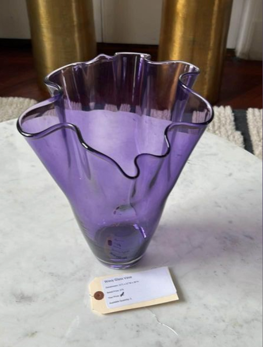 Wavy Two-Tone Glass Vase