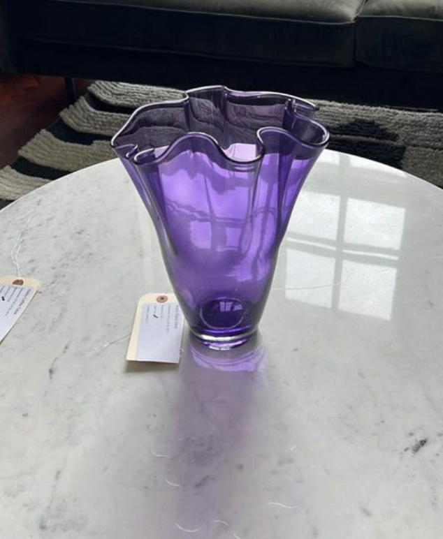 Wavy Two-Tone Glass Vase