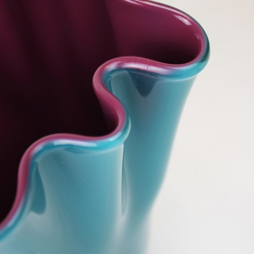 Wavy Two-Tone Glass Vase