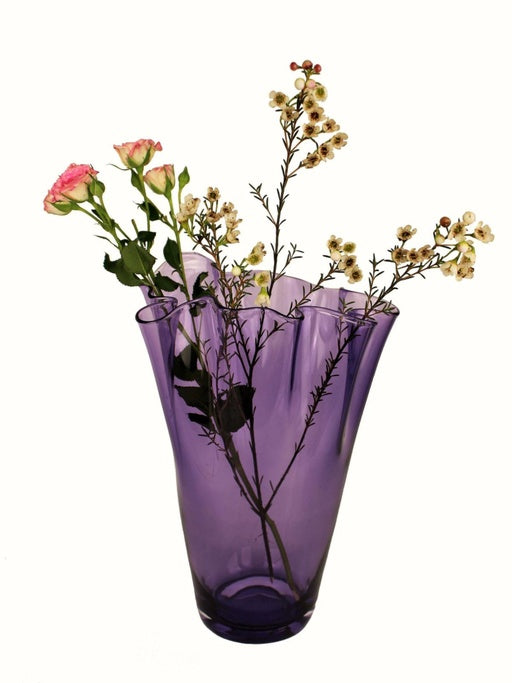 Wavy Two-Tone Glass Vase