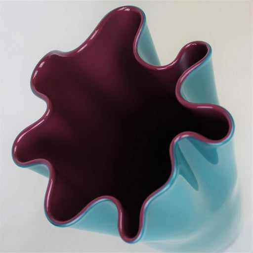 Wavy Two-Tone Glass Vase